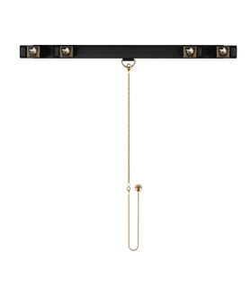 Розпірка для рук і ніг із вагінальною кулькою UPKO, чорна - No Taboo