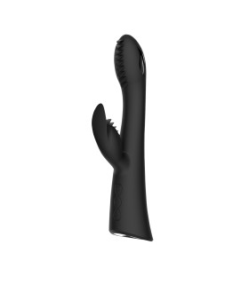 Вибратор-кролик с электростимуляцией G-gasm Chisa, силиконовый, черный, 20 х 3 см - No Taboo