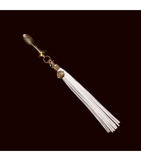 Анальна пробка з флогером і дзвіночком Sevanda, метал і шкіра, 11.5 х 3.8 см - No Taboo