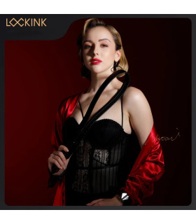 Ремінь з регульованою довжиною Lockink, натуральна шкіра і метал, чорний - No Taboo