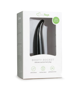 Анальная пробка с присоской Booty Rocket Easytoys, силиконовая, черная, 13 х 2.5 см - No Taboo