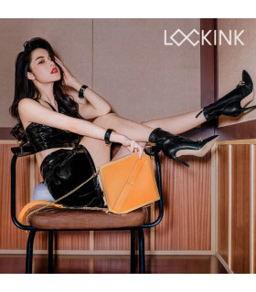 Бондажный набор в сумке Mysterious Square Kink Lockink, кожаная, коричневая, 4 предмета - No Taboo