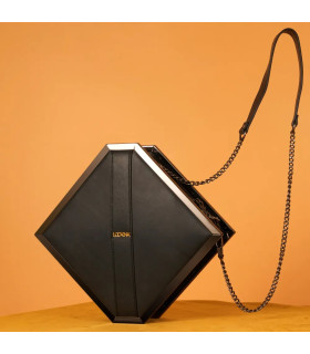 Бондажный набор в сумке Mysterious Square Kink Lockink, кожаная, черная, 4 предмета - No Taboo