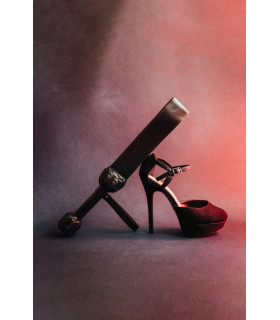 Паддл-ремень Candy Hero, натуральная кожа, черный, 41 см - No Taboo