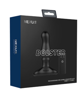 Анальная пробка с вибрацией и накачкой Bolster Nexus, силиконовая, черная, 12 х 4 см - No Taboo