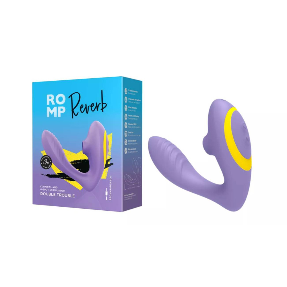 Бесконтактный вибратор-стимулятор ROMP Reverb, силиконовый, фиолетовый, 14 х 2 см (216852), zoom