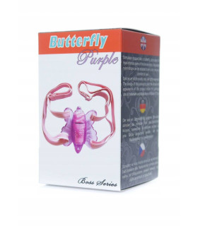 Вибратор-бабочка для клитора, на ремнях, фиолетовый - No Taboo