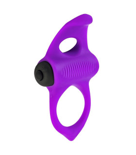 Эрекционное кольцо с вибрацией Lingus Adrien Lastic, силиконовое, фиолетовое, 9.5 х 4 см - No Taboo
