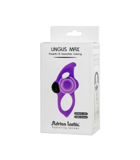 Эрекционное кольцо с вибрацией Lingus Adrien Lastic, силиконовое, фиолетовое, 9.5 х 4 см - No Taboo