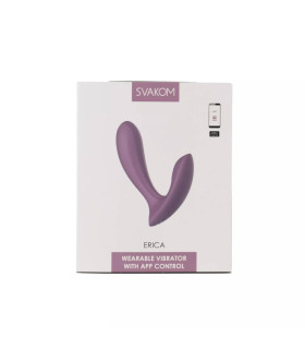 Вібратор у трусики з керуванням через додаток Erica Svakom, силіконовий, ліловий, 10.5 х 3 см - No Taboo