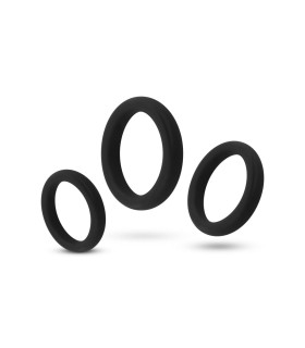 Набор эрекционных колец Easytoys, силиконовые, черные, 3 шт. - No Taboo