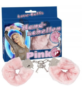 Наручники с искусственным мехом You2Toys, металлические, светло-розовые - No Taboo