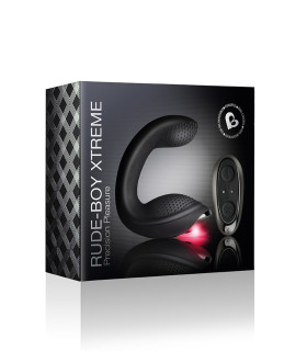 Масажер простати з пультом Rude-Boy Extreme Rocks-Off, силіконовий, чорний, 10 х 3 см - No Taboo
