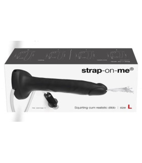 Фаллоимитатор реалистичный с эякуляцией L Strap-On-Me, силиконовый, черный, 17 х 3.5 см - No Taboo