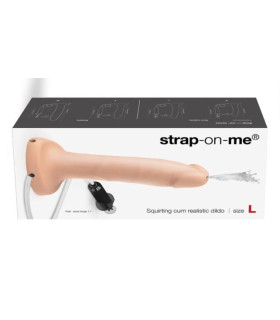 Фаллоимитатор реалистичный с эякуляцией L Strap-On-Me, силиконовый, бежевый, 17 х 3.5 см - No Taboo