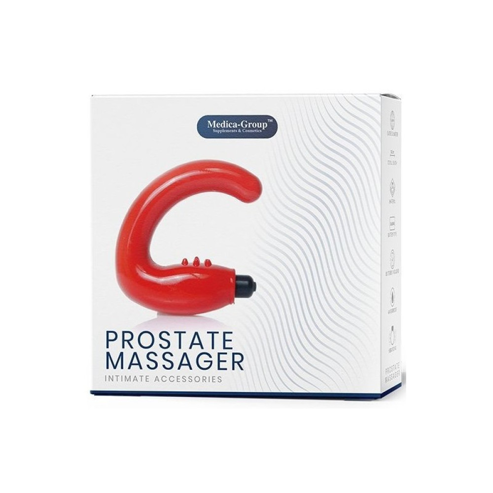 Масажер простати з вібрацією Medica, червоний, 13.5 х 2.8 см (217151), zoom