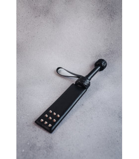 Паддл с шипами Candy Hero, натуральная кожа, черный, 40 см - No Taboo