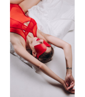 Маска на глаза MD3 Candy Hero, экокожа, красная, One Size - No Taboo