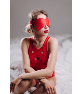 Маска на глаза MD3 Candy Hero, экокожа, красная, One Size - No Taboo