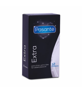 Презервативи потовщені латексні Pasante Extra Safe, з додатковим лубрикантом, 12 шт. - No Taboo