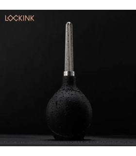 Анальний душ із рельєфною насадкою Stream Enema Bulb Sevanda, метал, чорно-сріблястий, 295 мл - No Taboo