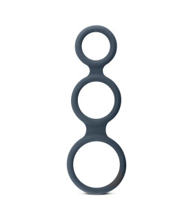 Ерекційне кільце потрійне Boners, силіконове, сіре - No Taboo