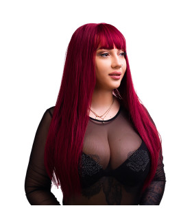 Перука довга пряма, вишнева - No Taboo