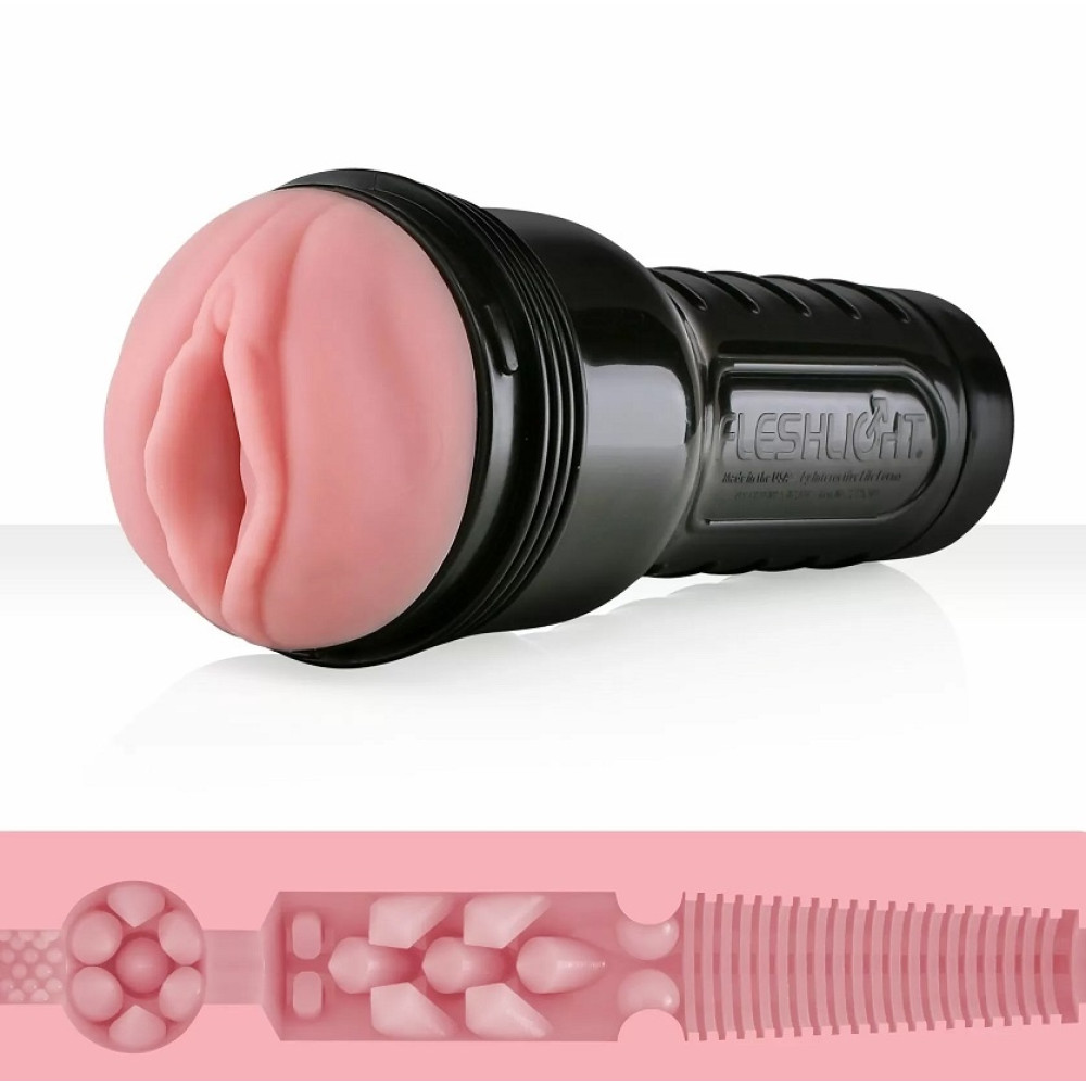 Мастурбатор вагіна в колбі Pink Lady Destroya Fleshlight, рельєфний, кібершкіра, бежевий, 25.4 х 10 см (217981), zoom