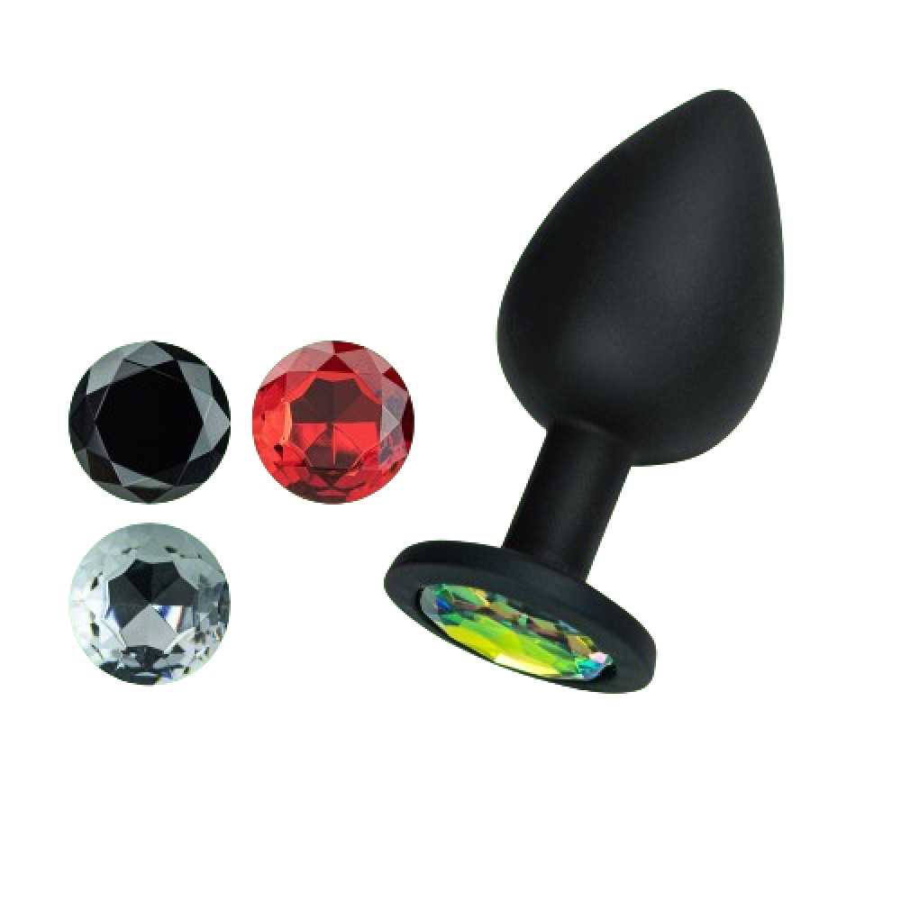 Анальная пробка Crushious Camileo со сменными кристаллами, черная, 7 × 2.7 см (217316), zoom