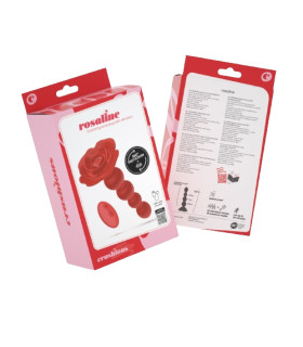 Анальна ялинка троянда з вібрацією і ротацією Rosaline Crushious, з пультом, силіконова, червона, 19 х 3.5 см - No Taboo