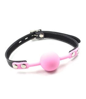 Кляп із замком IDEA SM силіконовий, рожево-чорний, 4 см - No Taboo