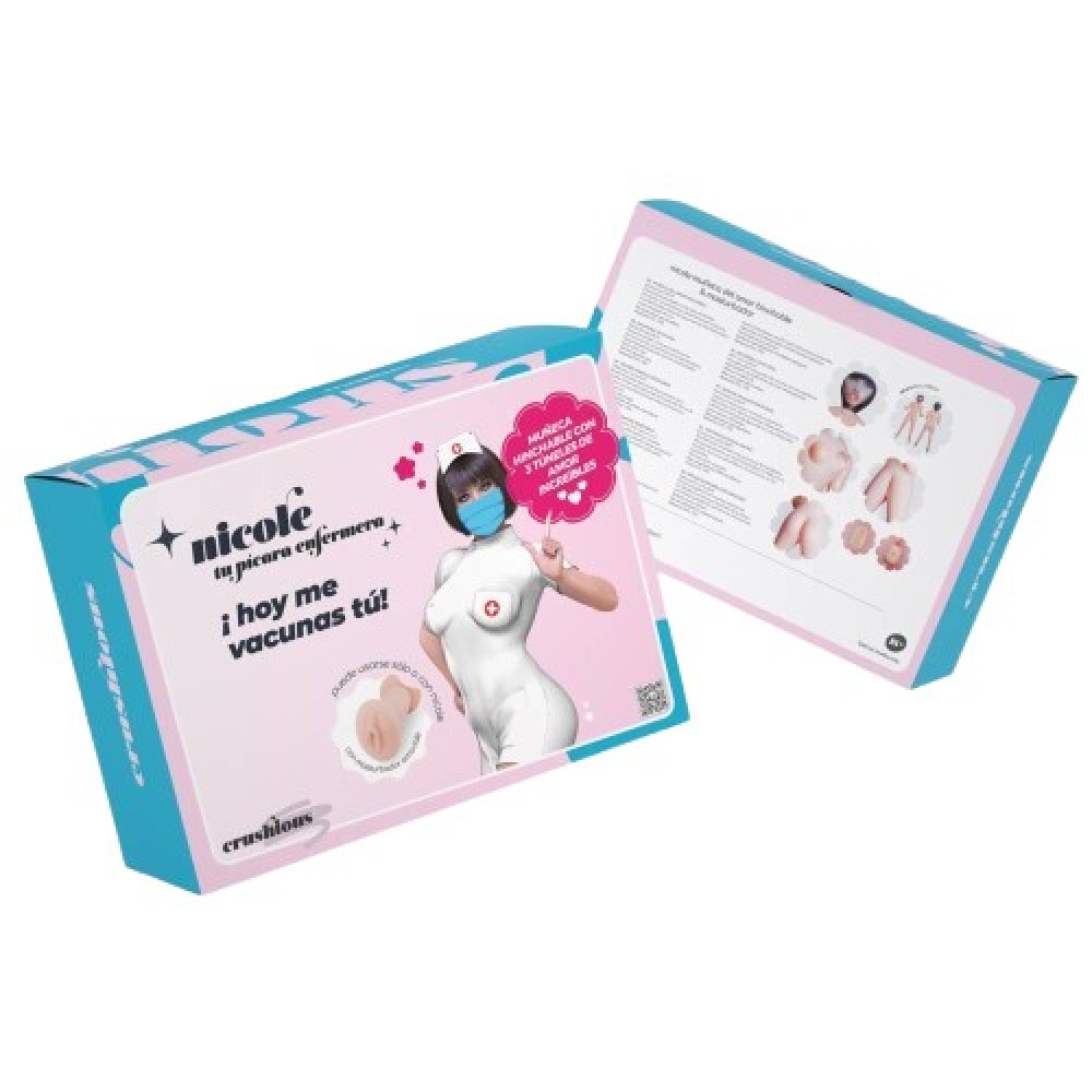 Секс-лялька з 3 отворами Crushious Nicole The Inflatable Nurse, бежева, 155 см (217484), zoom