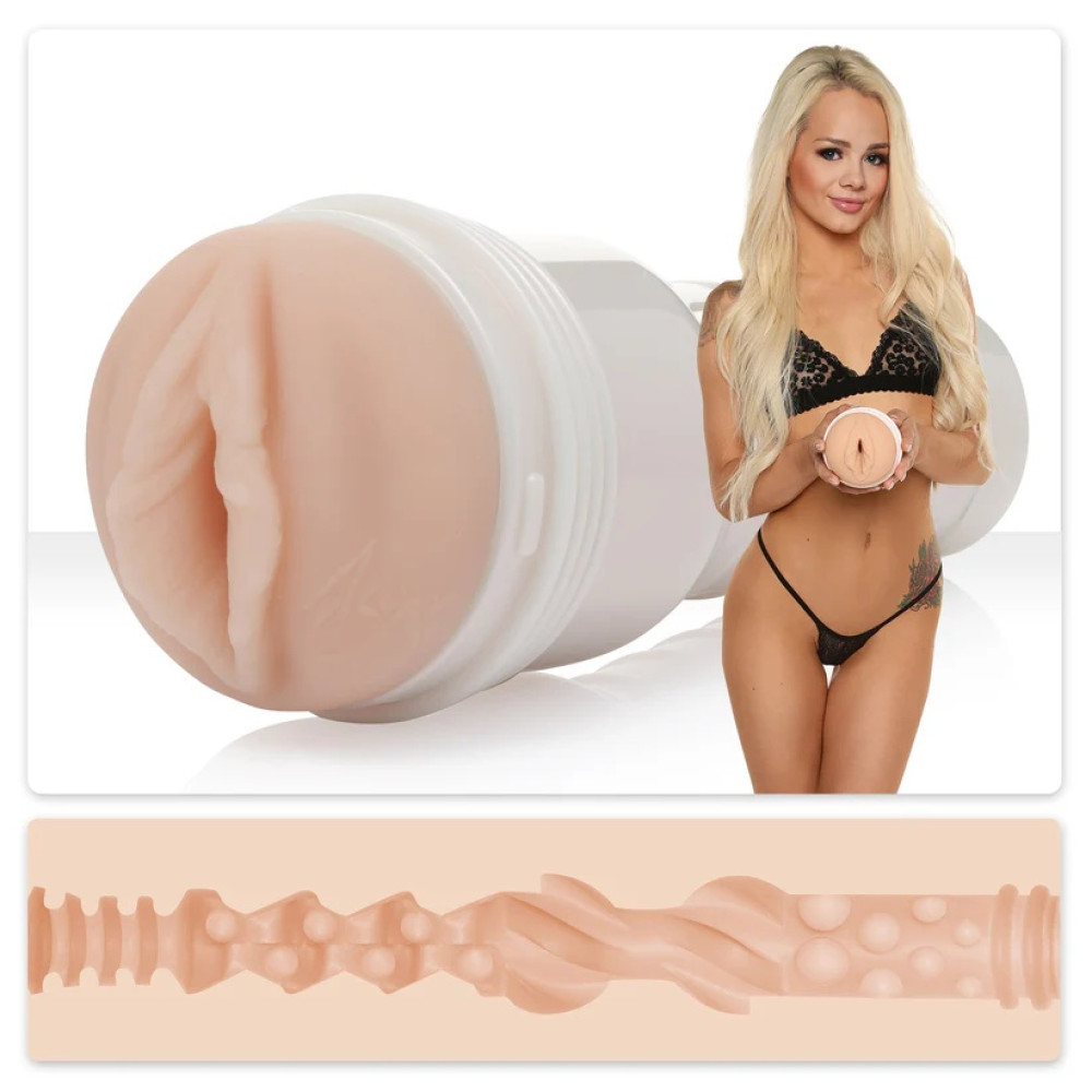 Мастурбатор вагина в колбе Fleshlight Girls Elsa Jean, киберкожа, бежевый, 23 х 8 см (36162), zoom