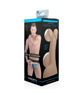 Фаллоимитатор реалистичный Fleshjack Boys Brent Corrigan, силиконовый, бежевый, 22.2 х 4.5 см - No Taboo