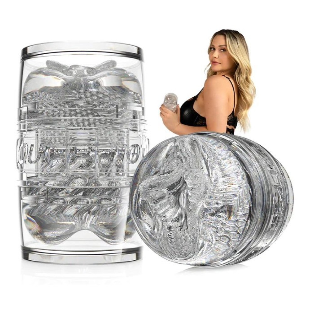 Мастурбатор двосторонній вагіна й анус Fleshlight Quickshot Mia Malkova, кібершкіра, прозорий, 11.2 х 9 см (217991), zoom