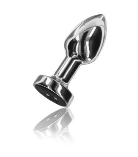 Анальная пробка S с вибрацией The Glider ToyJoy, металлическая, серебряная, 7.6 х 2.8 см - No Taboo
