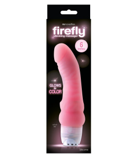 Вибратор реалистичный светится в темноте Firefly NS Novelties, силиконовый, розовый, 19 х 3.5 см - No Taboo