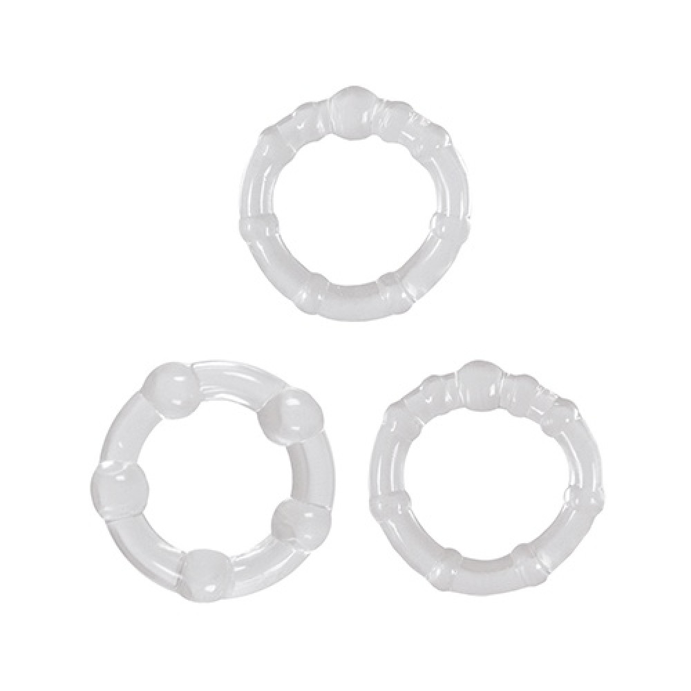 Набор эрекционных колец с рельефом Renegade Intensity NS Novelties, прозрачные, 3 шт. (331942), zoom