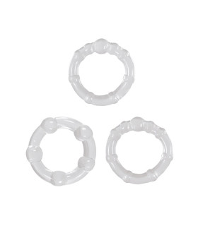 Набор эрекционных колец с рельефом Renegade Intensity NS Novelties, прозрачные, 3 шт. - No Taboo