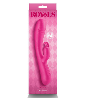 Вібратор-кролик з підігрівом Royals Divine NS Novelties, силіконовий, рожевий, 22 х 3.7 см - No Taboo