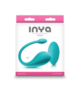 Виброяйцо с пультом Inya Venus NS Novelties, силиконовое, голубое, 20 х 3.5 см - No Taboo