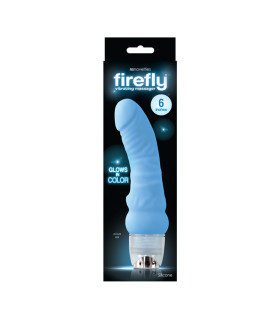 Вибратор реалистичный светится в темноте Firefly NS Novelties, силиконовый, голубой, 19 х 3.5 см - No Taboo
