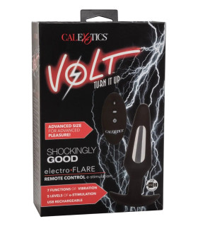 Анальна пробка з вібрацією і електростимуляцією Volt Electro-Flare California Exotics, силіконова, чорна, 14.5 х 3.7 см - No Taboo