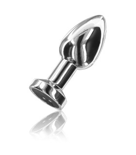 Анальная пробка M с вибрацией The Glider ToyJoy, металлическая, серебряная, 8.5 х 3.4 см - No Taboo