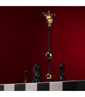 Вагинальные шарики The Chess Queen UPKO The Chess Collection металлические, черно-золотые, 22 х 2.5 см - No Taboo