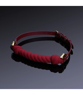 Кляп в виде веревки Desire for Mouth UPKO, силикон и кожа, красный - No Taboo