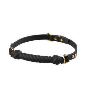 Кляп в виде веревки Desire for Mouth UPKO, силикон и кожа, черный - No Taboo