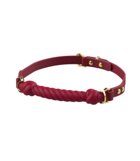 Кляп в виде веревки Desire for Mouth UPKO, силикон и кожа, красный - No Taboo