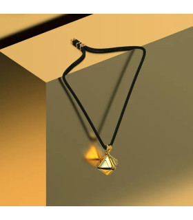 Вибратор для клитора в форме куба Lockink, металл, золотой - No Taboo