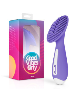 Вибратор для клитора рельефный Nara Good Vibes Only, силиконовый, фиолетовый - No Taboo